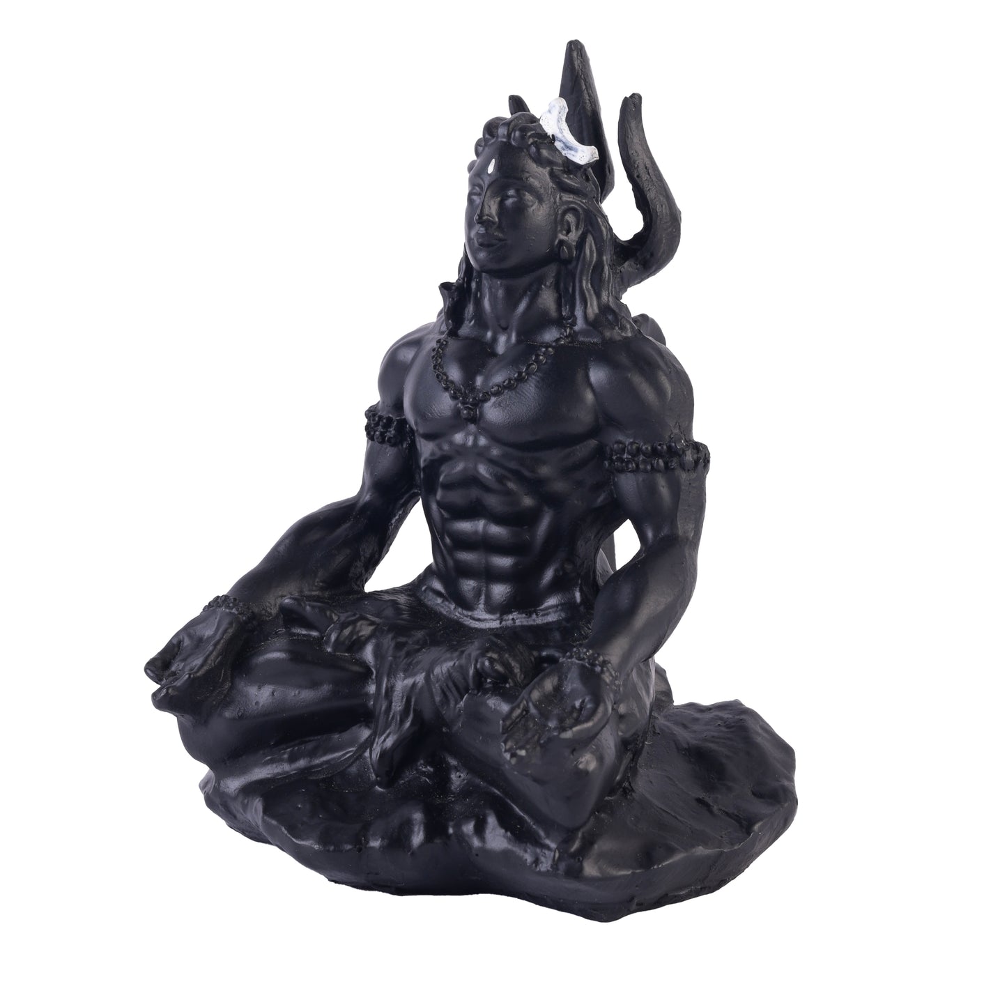 Klassic 4 Inch Black Meditating Lord Shiva Idol for Mandir, Meditation Room