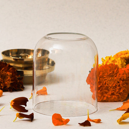 Klassic Curved Glass Diya Shade – Tealight Holder, Pooja & Home Decor