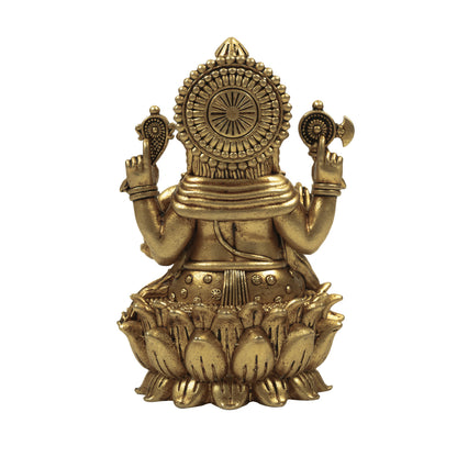 Klassic Lord Ganesha Idol 3.5 Inch | Pure Brass Antique Finish Murti | Pooja Mandir Décor | Diwali Gift