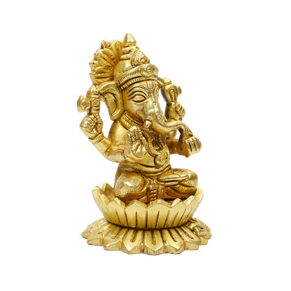 Klassic 2.7 Inch Pure Brass Kamal Ganesh Idol