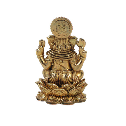 Klassic 1.7 Inch Brass Ganesha Idol on Lotus for Home Temple