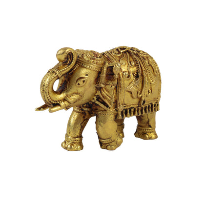 Klassic 1.5 Inch Pure Brass Elephant Statue for Vastu, Home Temple