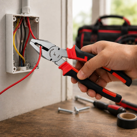 Spartan 8" Combination Plier | Heavy Duty Cutter | Red & Black