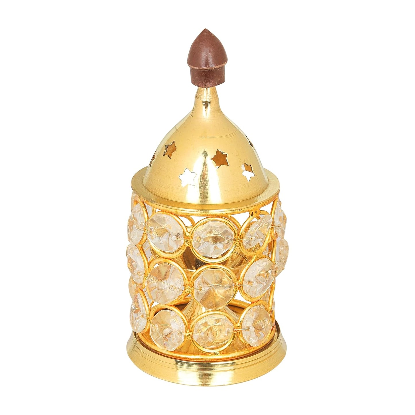 Klassic Brass & Crystal Akhand Diya – Small, Golden