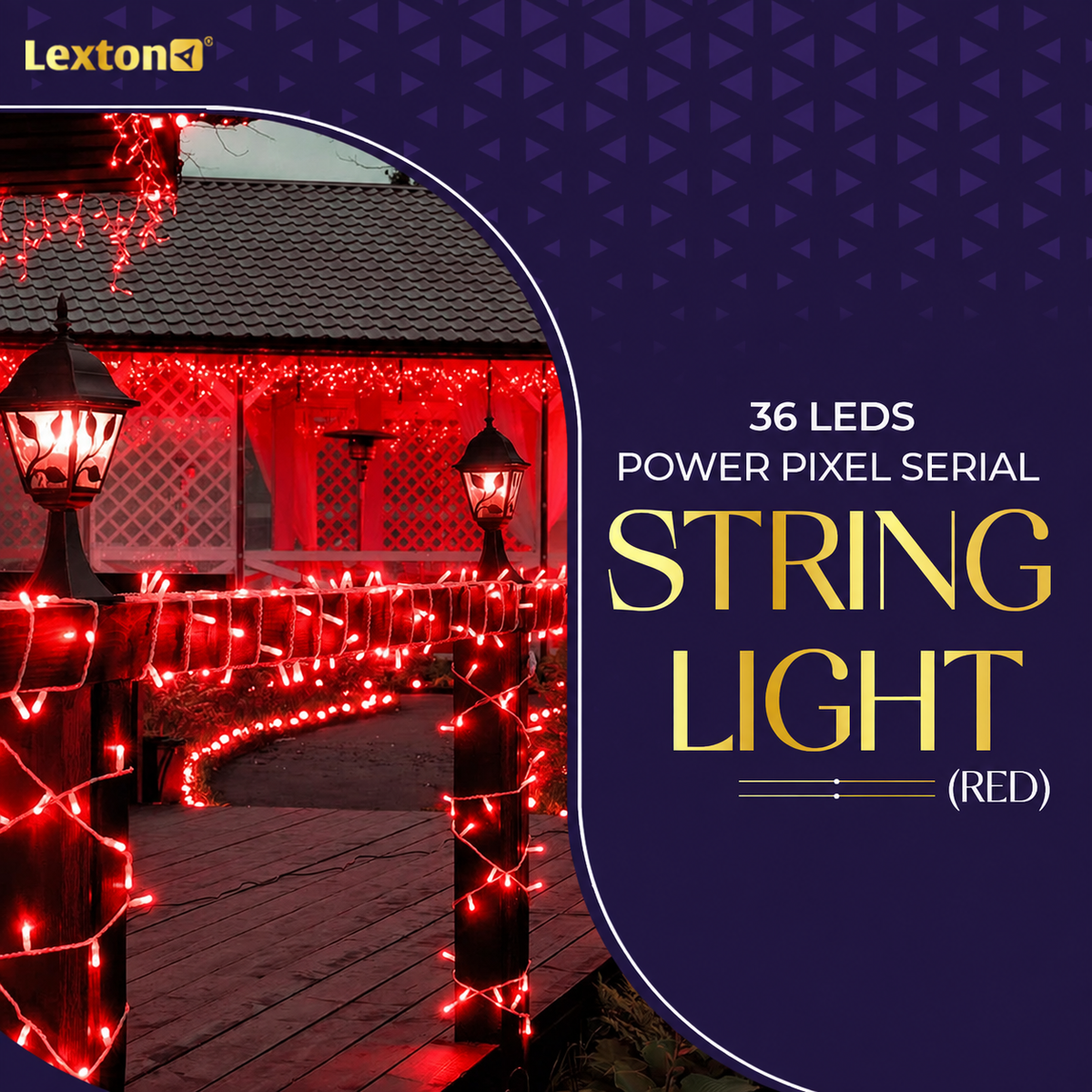 Lexton 36 LED Red String Lights for Festive and Party Decoration