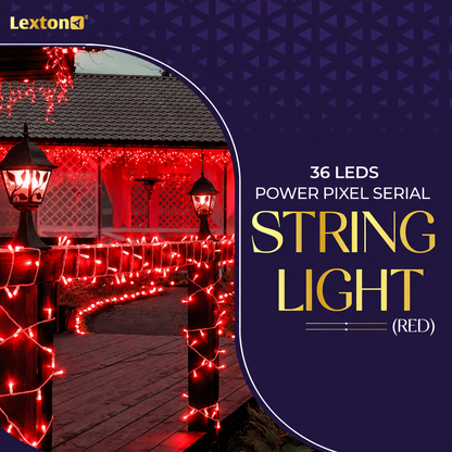 Lexton 36 LED Red String Lights for Festive and Party Decoration