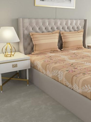 
                  
                    Raymond Home Celebrate Floral Printed Double Bedsheet with 2 Pillow Covers | Queen Sized, 120 TC, Cotton Rich (2.24 m X 2.54 m,Pack of 1, Brown -012347-BF03)
                  
                