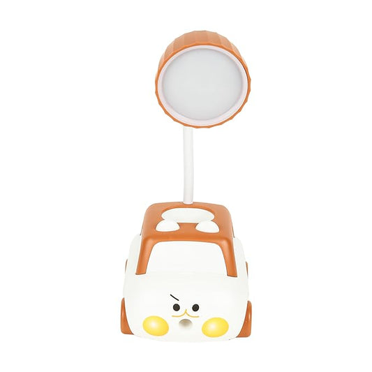 Lexton Car Shaped LED Study Lamp | Kids Desk Light Brown