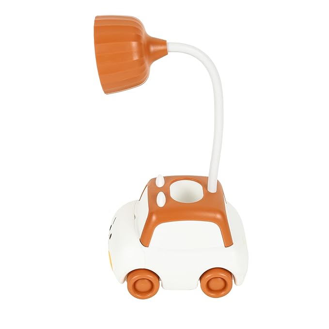 Lexton Car Shaped LED Study Lamp | Kids Desk Light Brown