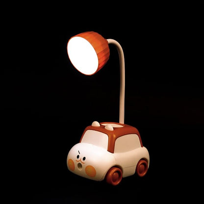 Lexton Car Shaped LED Study Lamp | Kids Desk Light Brown