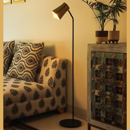 Lexton DIY Vintage Floor Lamp | Black Metal Standing Lamp with E27 Base (Bulb Not Included)**