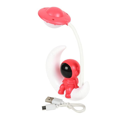 Lexton Astronaut Moon LED Study Lamp | Kids Desk Light Pink