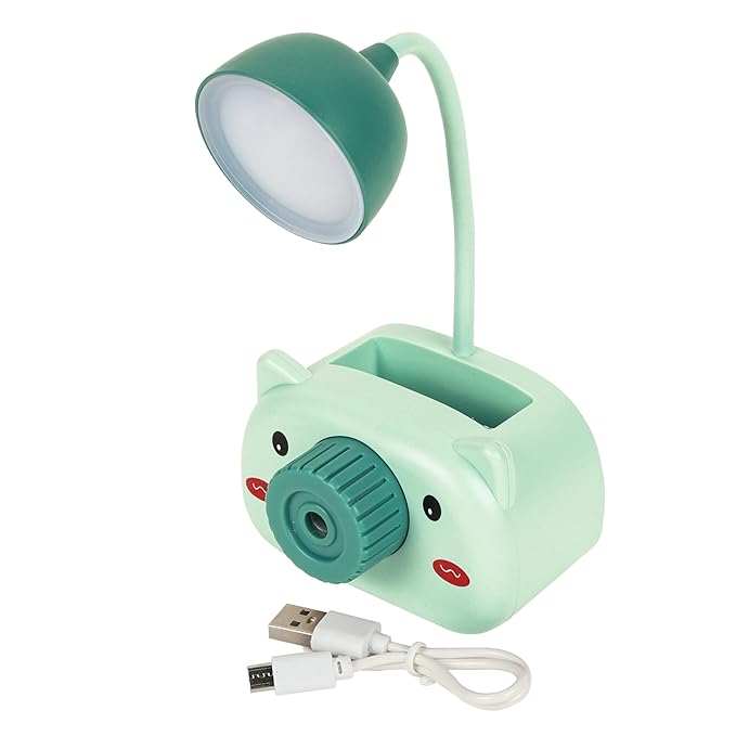 Lexton Piggy Shaped LED Mini Study Lamp | Rechargeable Kids Desk Light Blue