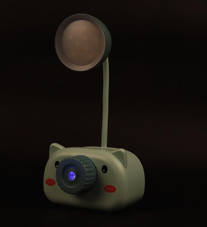 Lexton Piggy Shaped LED Mini Study Lamp | Rechargeable Kids Desk Light Blue