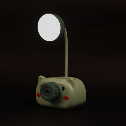 Lexton Piggy Shaped LED Mini Study Lamp | Rechargeable Kids Desk Light Blue