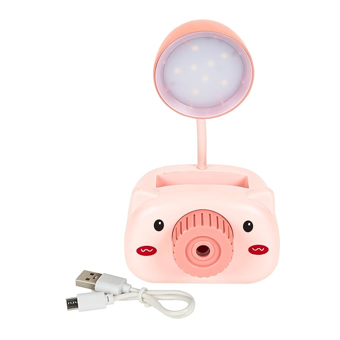 
                  
                    LED Camera Shaped Study Table Mini Lamp for Students | Rechargeable Desk Lamps with Pencil Cutting & Pen Barrel |USB Warm Light LED Children Study Lamp Toy | (Pink, Pack of 1)
                  
                