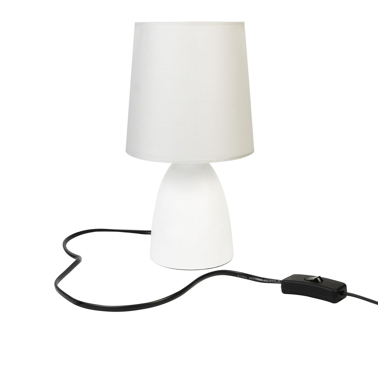 Lexton White Fabric Shade Bedside Table Lamp