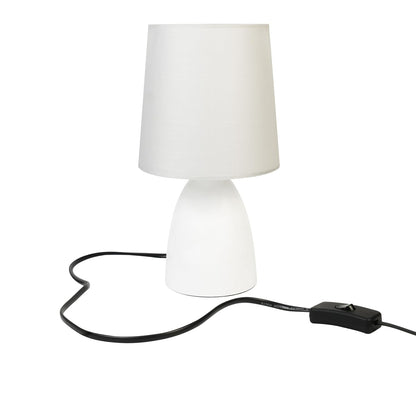 Lexton White Fabric Shade Bedside Table Lamp