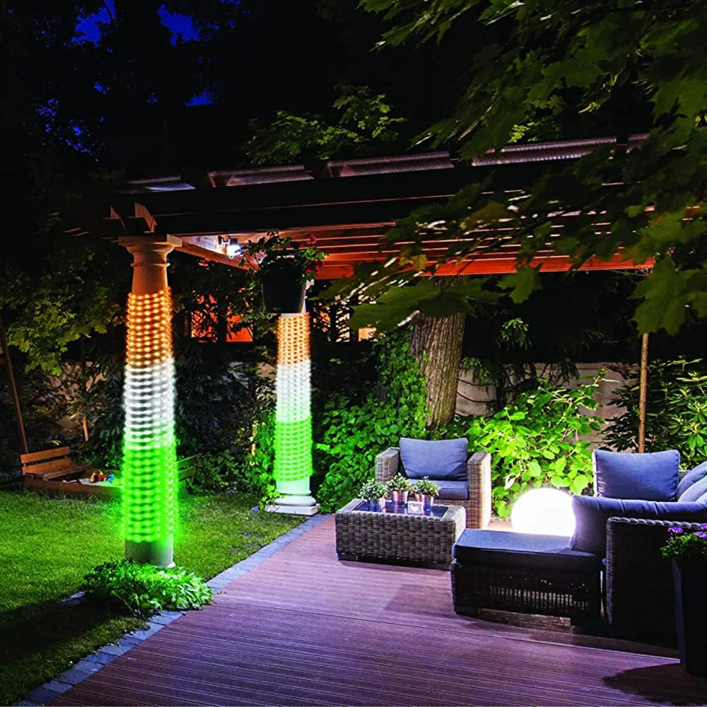 
                  
                    Lexton Tri Glow Rope Light | Indian Tricolor Strip Light - Orange + White + Green Color in Single Strip | Republic Day 12 Meter Plug and Play, Pack of 1
                  
                