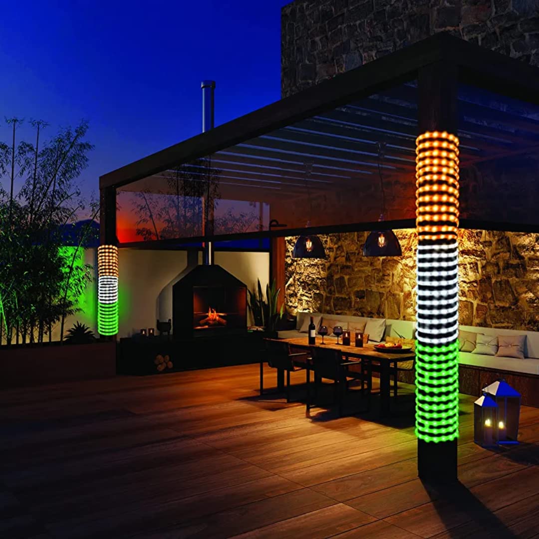 Lexton Tri-Glow 12m Indian Tricolor Rope Light – Plug & Play