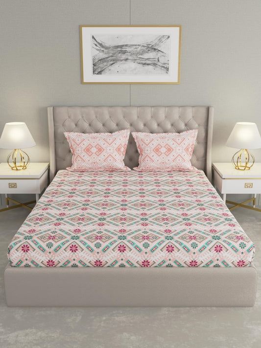 Raymond Home Camphor Cotton Double Bedsheet – 144 TC, Queen Size (013084-BF01)