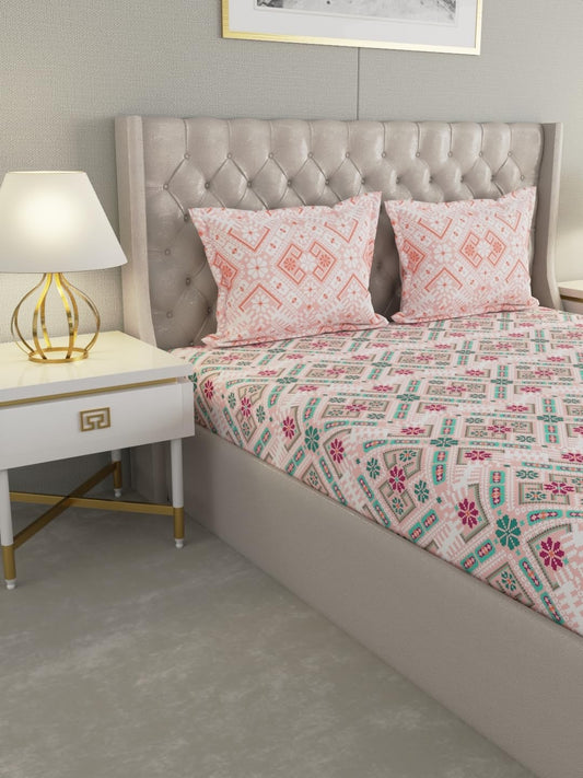 Raymond Home Camphor Cotton Double Bedsheet – 144 TC, Queen Size (013084-BF01)