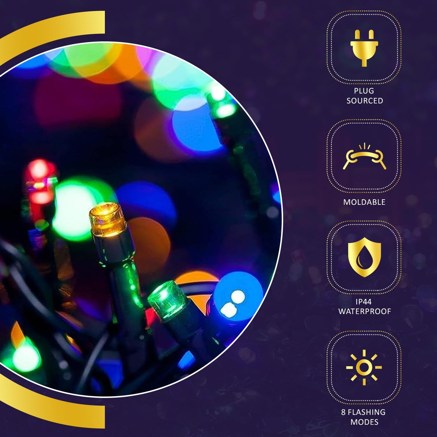 Lexton 40 LED Power Pixel Serial String/Fairy Light | Plug Sourced | Suitable for Home & Outdoor Decoration, Diwali, Christmas, Ramadan, Wedding, Party, Festival (Pack of 1,)