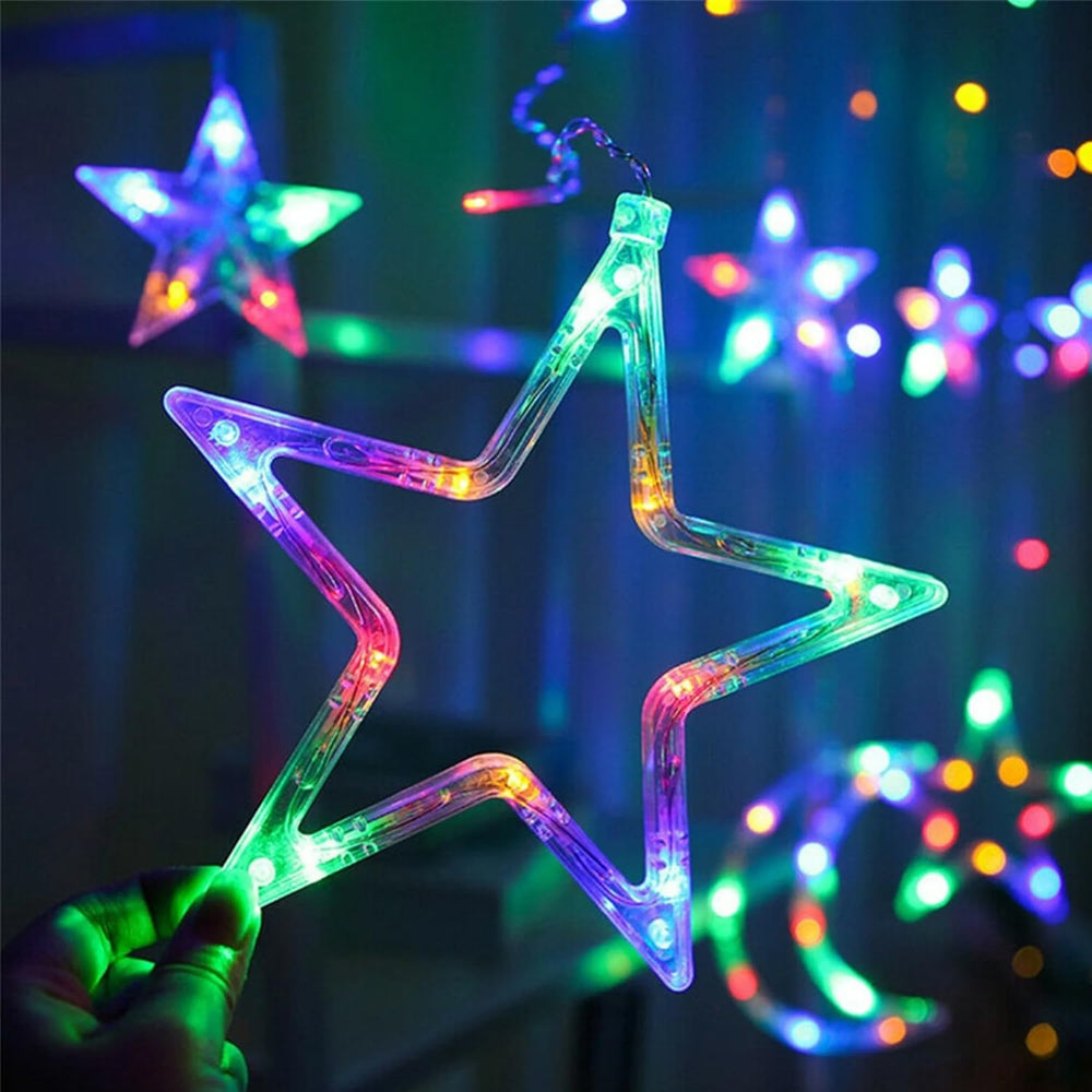 
                  
                    Lexton Star Curtain Light | 6 Big Star 6 Small Star Light | with 8 Flashing Modes  12 Stars  for Indoor & Outdoor Decorations
                  
                