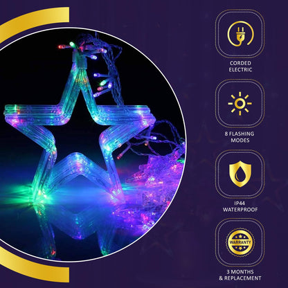 Lexton 12 Star Curtain Star Lights with 8 Modes