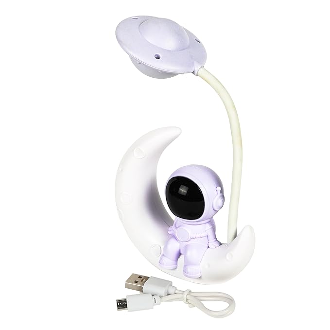 Lexton Astronaut Moon LED Study Lamp | Kids Desk Light White
