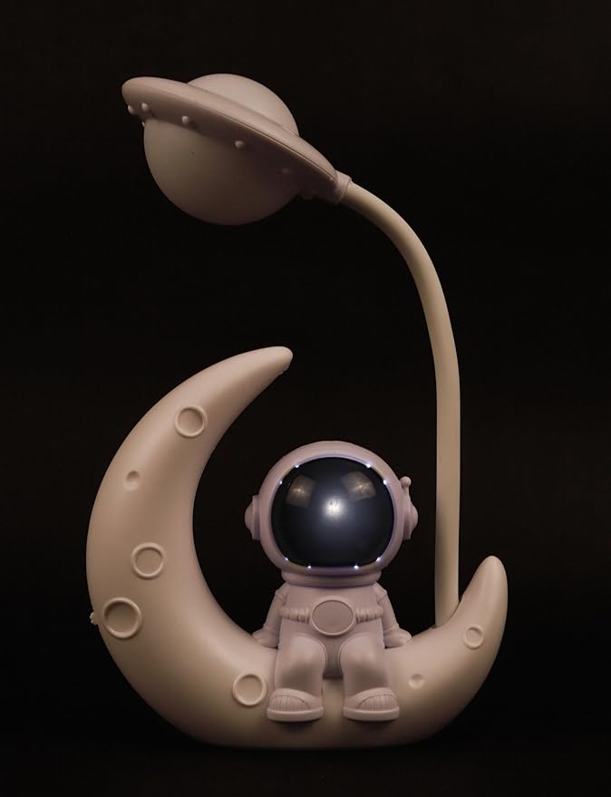 Lexton Astronaut Moon LED Study Lamp | Kids Desk Light White