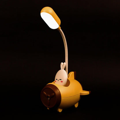 Lexton Aeroplane LED Study Lamp | Rechargeable Kids Desk Light Yellow