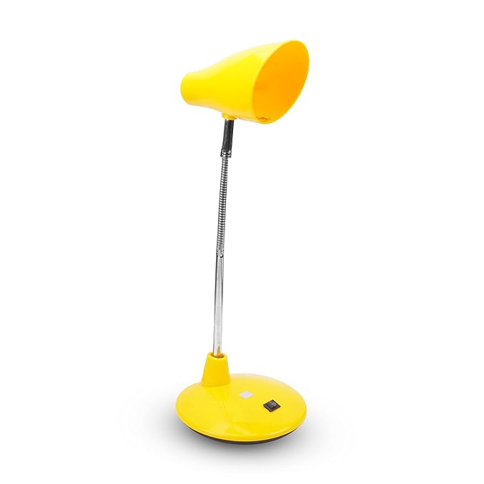 
                  
                    Lexton Night Study Metal Table Lamp | Adjustable Lamp Neck | Plastic Finish Study Lamp | B22 Bulb | Suitable for Home Décor Living Room Office Desk (Yellow, Plastic, 1 Piece)(Bulb Not Included)
                  
                