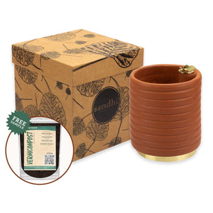 
                  
                    iCraft Sandhi Handcrafted Terracotta Planter | with Brass Ring & Self Watering System for Indoor Plants (Brown, 4.5 inch, Pack of 1)
                  
                