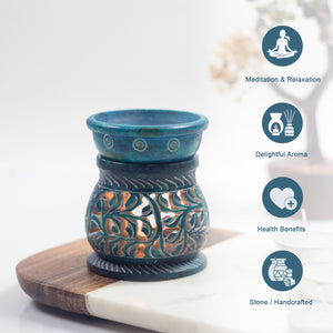 
                  
                    iCraft Soapstone Marble Handcrafted Candle Aroma Diffuser |Oil Diffuser | Tea Light Holder |Wax Burner - Perfect for Gifting & Home Décor (Blue)
                  
                