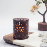 iCraft Soapstone Marble Handcrafted Bakhnoor Candle Aroma Diffuser | Tea Light Holder |Wax Burner - Perfect for Gifting & Home Décor (Maroon)