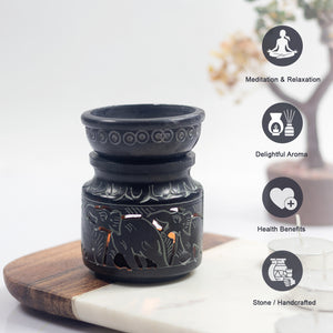 
                  
                    iCraft Soapstone Marble Handcrafted Candle Aroma Diffuser |Oil Diffuser | Tea Light Holder |Wax Burner - Perfect for Gifting & Home Décor (Black)
                  
                