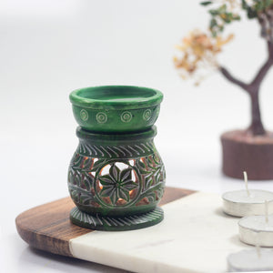 
                  
                    iCraft Soapstone Marble Handcrafted Candle Aroma Diffuser |Oil Diffuser | Tea Light Holder |Wax Burner - Perfect for Gifting & Home Décor (Green)
                  
                