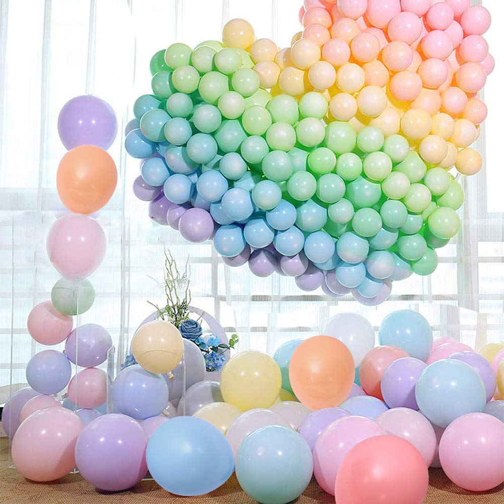 Hankley Premium Multicolour Pastel Balloons with String (Assorted) and Tape│Pastel Balloons for Birthday Decorations Items, Party Supplies, Balloon Accessories (Pastel, 30 Pieces)