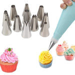 Klassic Steel Nozzles/Icing Bag Steel Nozzles for Cake and Muffin Decoration (Set of 10)