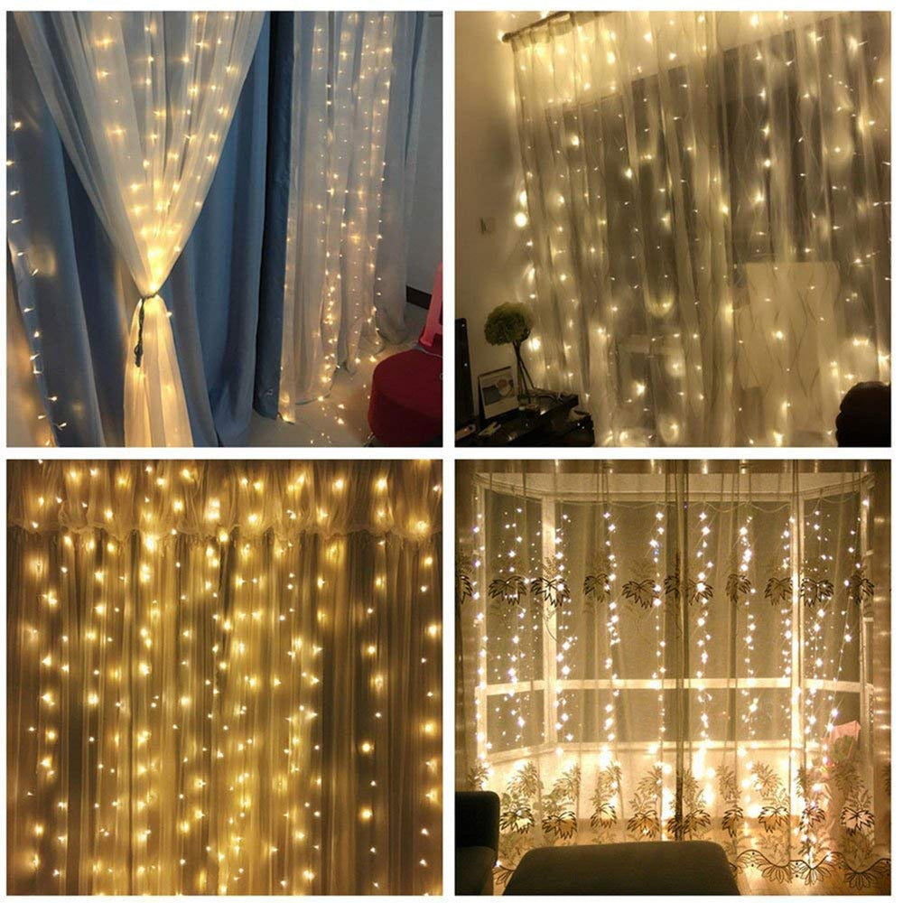 
                  
                    Lexton 190 Led 9.8 Feet Curtain Lights Icicle Lights Fairy String Lights with 8 Modes for Decoration (Warm White, 1) Standard
                  
                