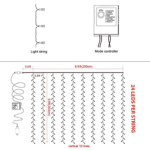 
                  
                    Lexton 190 Led 9.8 Feet Curtain Lights Icicle Lights Fairy String Lights with 8 Modes for Decoration (Warm White, 1) Standard
                  
                