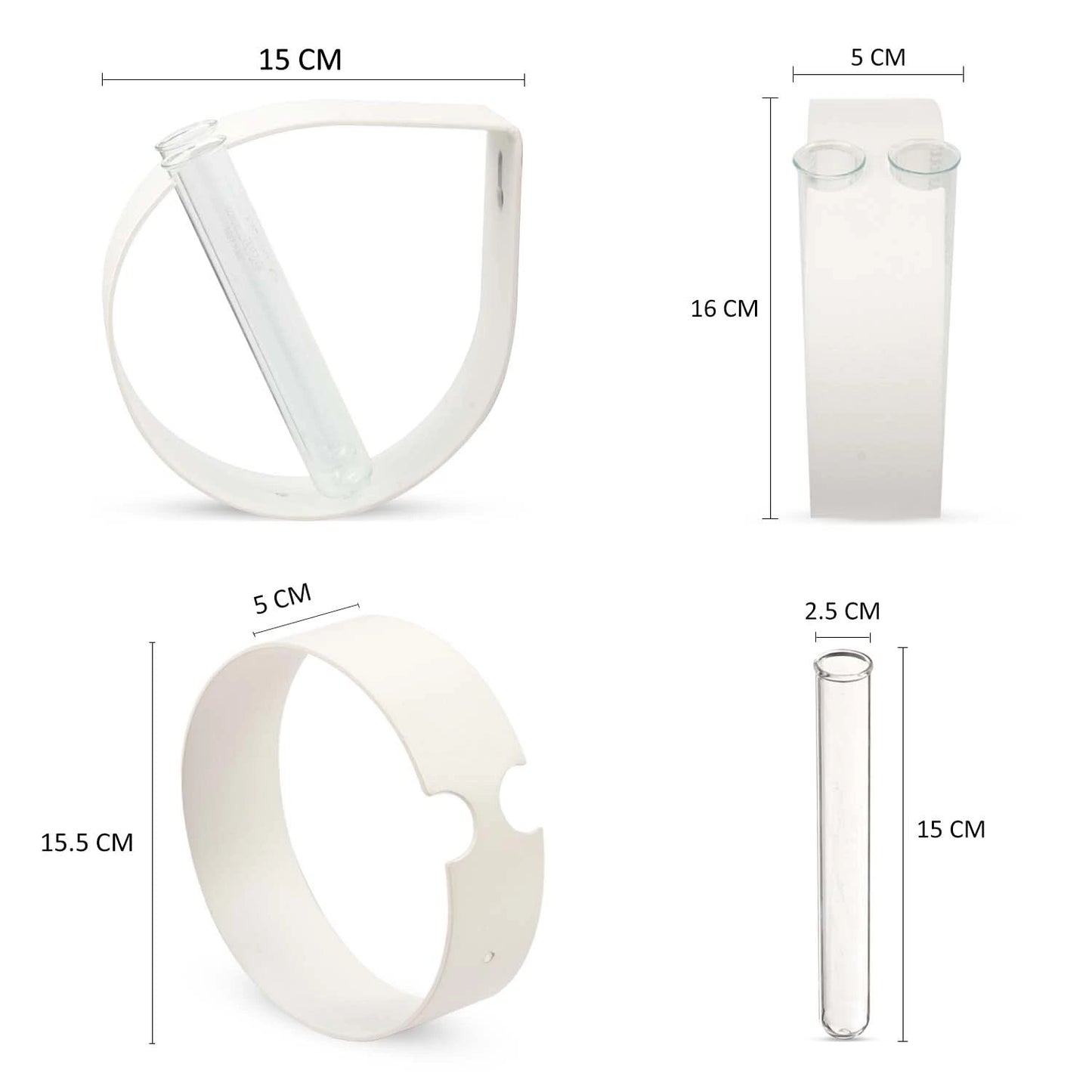 iCraft Wall Mounted Metal Ring Test Tube Planters