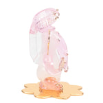 iCraft God Ganesh Sitting on Petal Statue (Murti) Idol Showpiece Handmade of Crystal Glass by for Worship, Decoration, Car Dashboard, Gift (White)