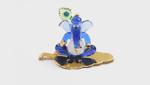 
                  
                    Load and play video in Gallery viewer, iCraft God Ganesh Sitting with Leaf Statue (Murti) Idol Showpiece Handmade of Crystal Glass by for Worship, Decoration, Car Dashboard, Gift (Golden Leaf)
                  
                