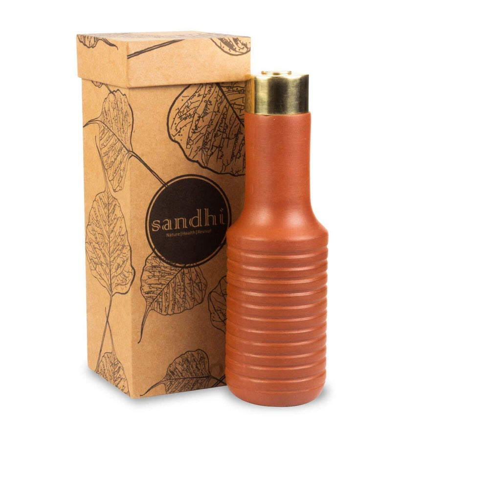 Sandhi Terracotta Bottle with copper rod 