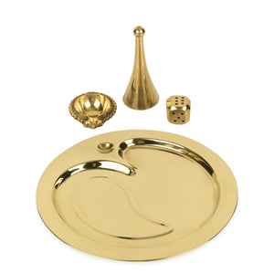 
                  
                    iCraft Brass Pooja Thali/ 9.5-Inch Brass Pooja Thali Set (Gold)
                  
                